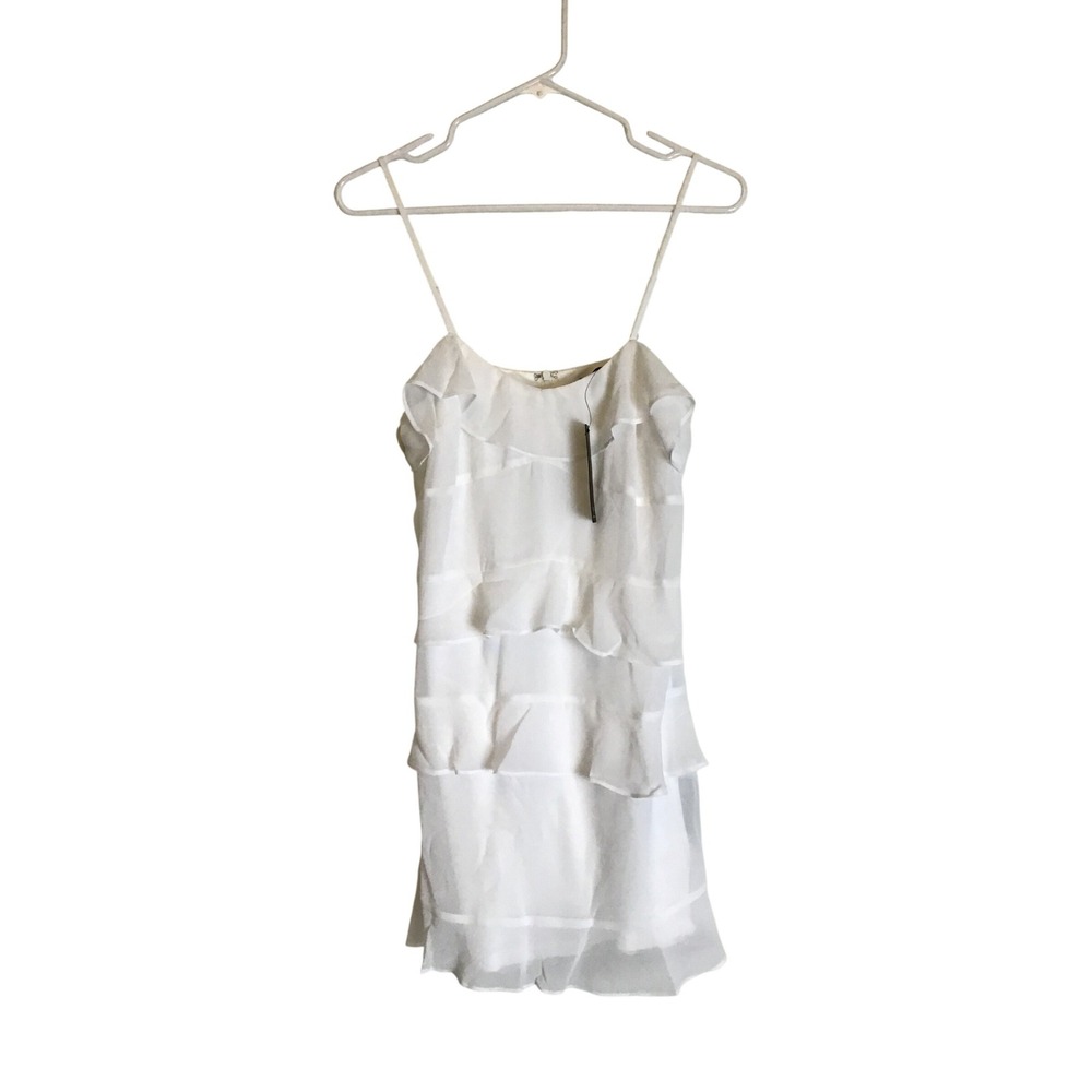 Lulus Women's White Terrifically Trendy Tiered Ruffled Mini Dress Size S NWT - Picture 5 of 11